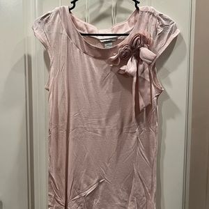 H&M Pink Knit Bow Embellished Top Sz Small